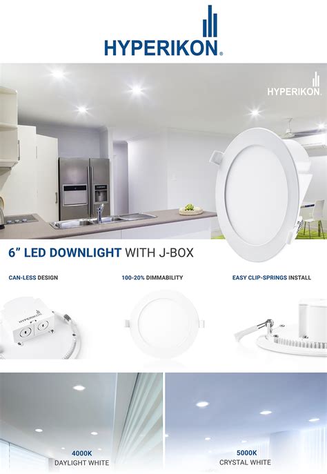 hyperikon 6 recessed led downlight with junction box installation guide|hyperikon panel installation instructions.